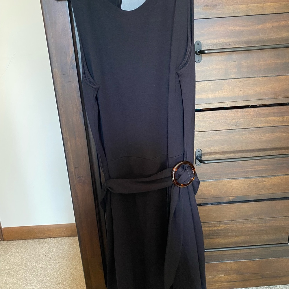 Loft midi swing dress with belt